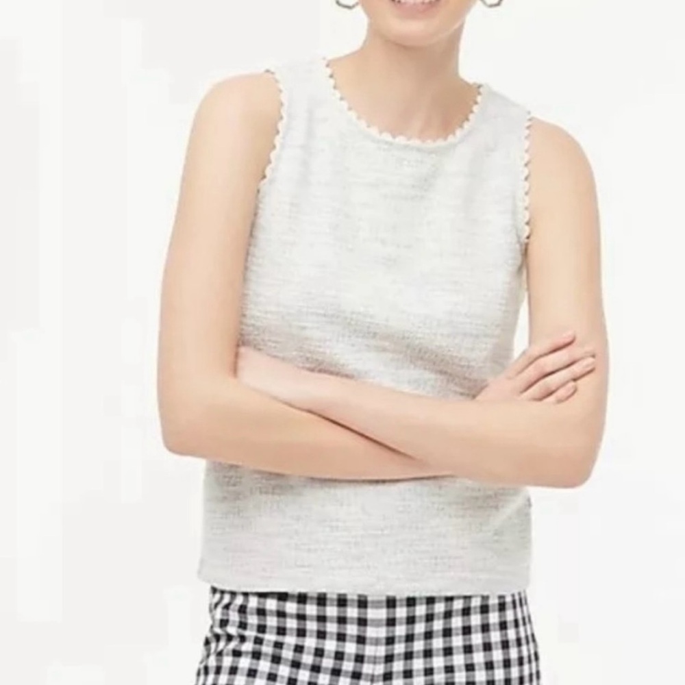 Women’s Blue/Offwhite JCrew Cotton/Poly Blend Sleeveless Top. Near New, SizeM